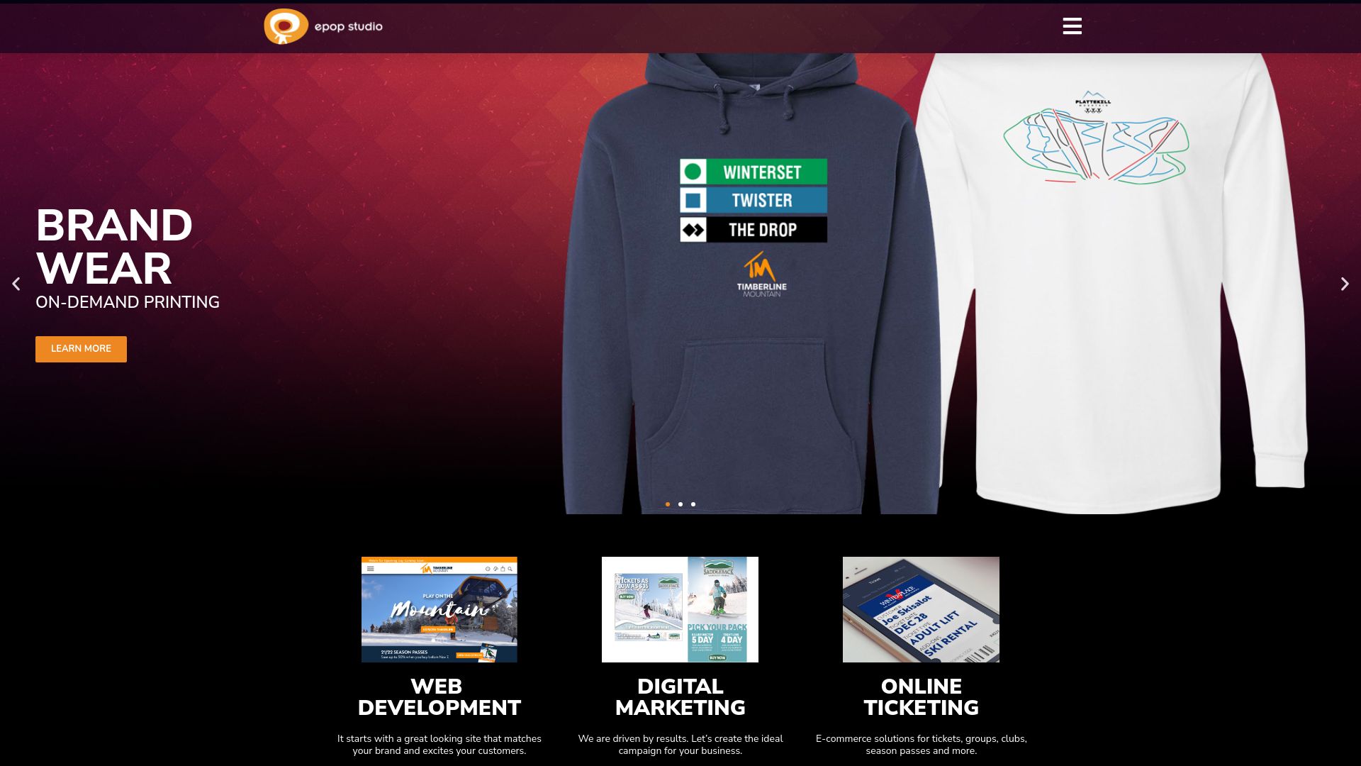 Epop Studio, Web Design, Indiana